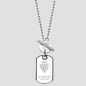 New Authentic Gucci Crest Dog Tag Necklace 20"